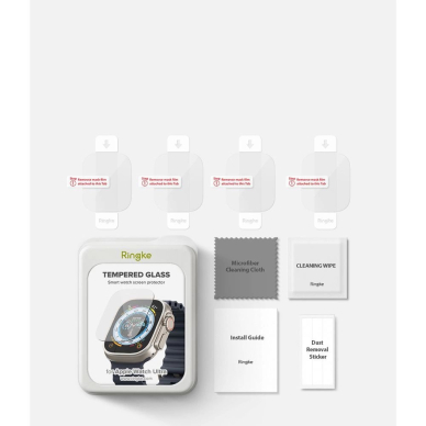 Ringke ID FC Glass (4 vnt.) grūdinto stiklo apsauga skirtas Apple Watch Ultra 1 / 2 (49 mm) 11