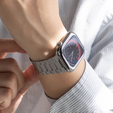 Apple Watch 8 / 9 / 10 / 11 / SE / Ultra (44 / 45 / 46 / 49 mm) Ringke Metal One Air apyrankė – sidabrinė 4