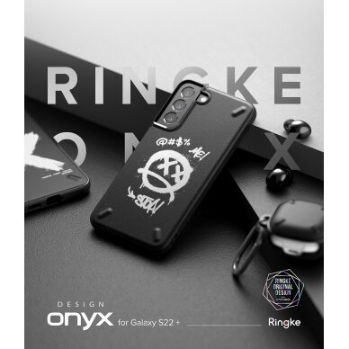 Dėklas Ringke Onyx Design Durable TPU Samsung Galaxy S22 Plus Juodas (Graffiti) 4 Dėklas Ringke Onyx Design Durable TPU Samsung Galaxy S22 Plus Juodas (Graffiti) 4