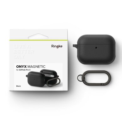 AirPods Pro 3 Ringke Onyx Magnetic MagSafe dėklas – juodas 6