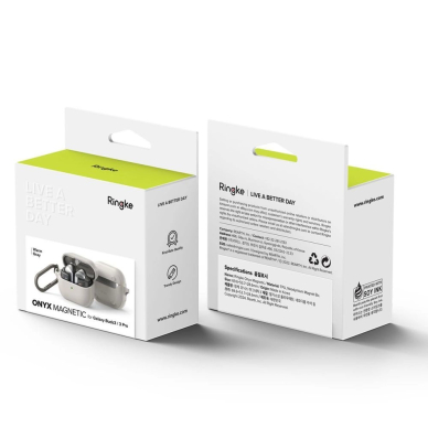 Ringke Onyx MagSafe dėklas skirtas Samsung Galaxy Buds 3 / 3 Pro - pilkas 7