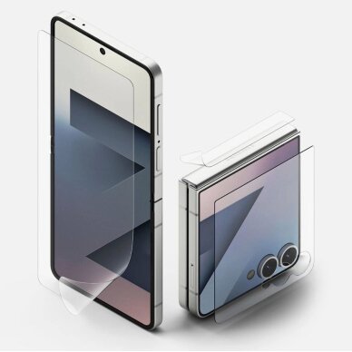 Samsung Galaxy Z Flip 7 Ringke Protector Pro 3in1 apsaugos rinkinys – skaidrus 1