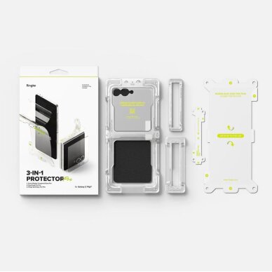 Samsung Galaxy Z Flip 7 Ringke Protector Pro 3in1 apsaugos rinkinys – skaidrus 8