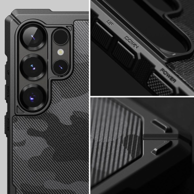 Ringke Sustiprintas Gear Dėklas skirtas Samsung Galaxy S25 Ultra - Juodas Camo 6