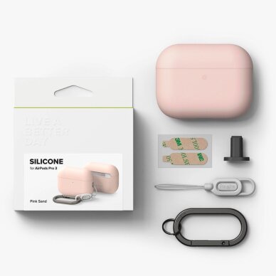 AirPods Pro 3 Ringke silikoninis dėklas – rožinis 5 AirPods Pro 3 Ringke silikoninis dėklas – rožinis 5