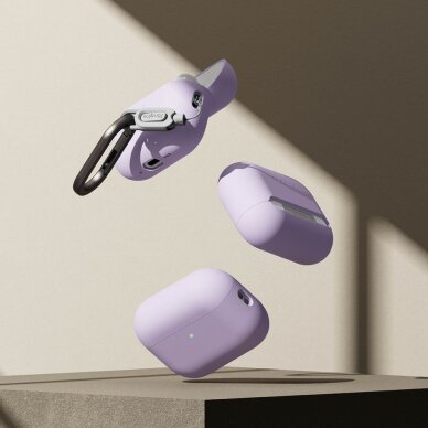 AirPods Pro 3 Ringke silikoninis dėklas – violetinis 3 AirPods Pro 3 Ringke silikoninis dėklas – violetinis 3