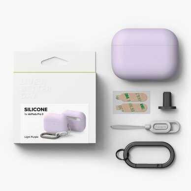 AirPods Pro 3 Ringke silikoninis dėklas – violetinis 5