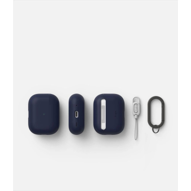 Ringke Silikoninis Dėklas skirtas Apple AirPods Pro 1 / 2 - Navy Mėlynas 3 Ringke Silikoninis Dėklas skirtas Apple AirPods Pro 1 / 2 - Navy Mėlynas 3