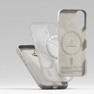 iPhone 17 dėklas Ringke Silicone Magnetic MagSafe – smėlio spalvos 5
