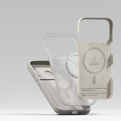 iPhone 17 Pro dėklas Ringke Silicone Magnetic MagSafe – smėlio spalvos 5 iPhone 17 Pro dėklas Ringke Silicone Magnetic MagSafe – smėlio spalvos 5