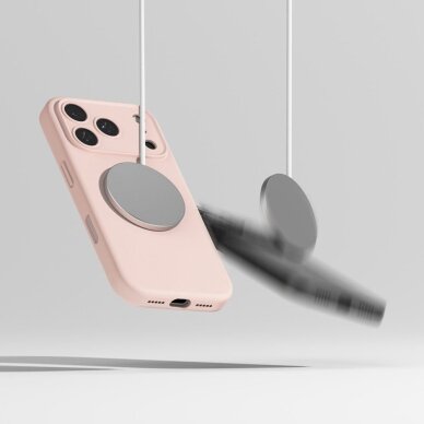 iPhone 17 Pro Max dėklas Ringke Silicone Magnetic MagSafe – rožinis 7