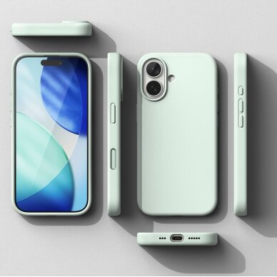 iPhone 17 Pro dėklas Ringke Silicone Magnetic, MagSafe – mėtinis 6 iPhone 17 Pro dėklas Ringke Silicone Magnetic, MagSafe – mėtinis 6