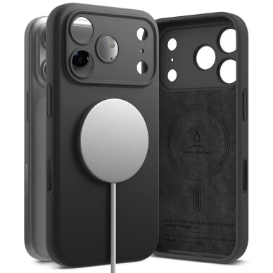 iPhone 17 Pro dėklas Ringke Silicone Magnetic su MagSafe – violetinis