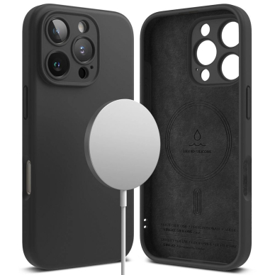 Ringke Silikoninis MagSafe Dėklas skirtas iPhone 16 Pro max - Juodas 1