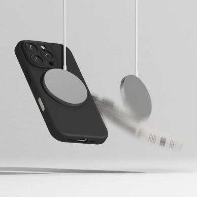 Ringke Silikoninis MagSafe Dėklas skirtas iPhone 16 Pro max - Juodas 5