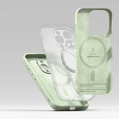 Ringke Silikoninis MagSafe Dėklas skirtas iPhone 16 Pro max - Žalias 6