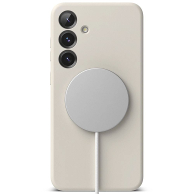 Ringke Silikoninis MagSafe Dėklas skirtas Samsung Galaxy S25 - Beige 3