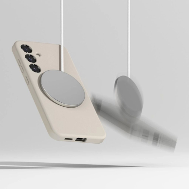 Ringke Silikoninis MagSafe Dėklas skirtas Samsung Galaxy S25 - Beige 5