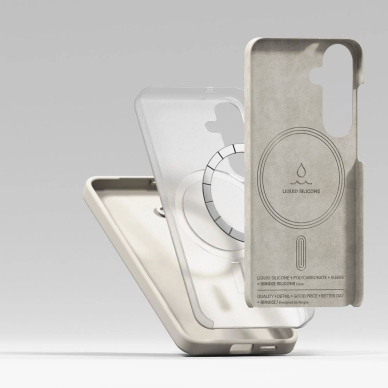 Ringke Silikoninis MagSafe Dėklas skirtas Samsung Galaxy S25+ - Beige 4