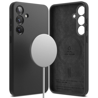 Ringke Silikoninis MagSafe Dėklas skirtas Samsung Galaxy S25+ - Juodas 1
