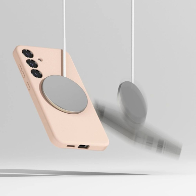 Ringke Silikoninis MagSafe Dėklas skirtas Samsung Galaxy S25 - Rožinis 5