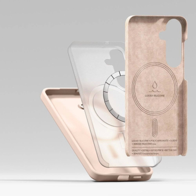 Ringke Silikoninis MagSafe Dėklas skirtas Samsung Galaxy S25+ - Rožinis 4