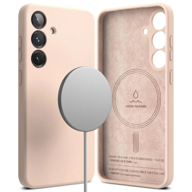 Ringke Silikoninis MagSafe Dėklas skirtas Samsung Galaxy S25+ - Rožinis