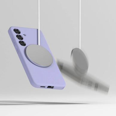 Ringke Silikoninis MagSafe Dėklas skirtas Samsung Galaxy S25 - Violetinis 5