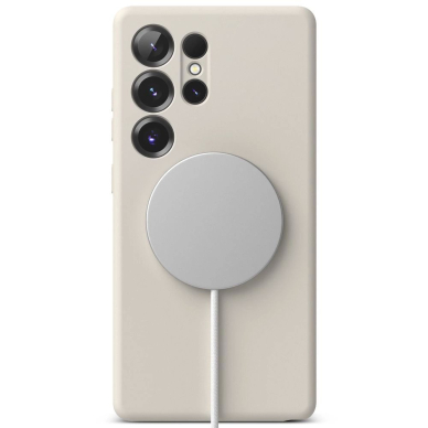 Ringke Silikoninis MagSafe Dėklas skirtas Samsung Galaxy S25 Ultra - Beige 3