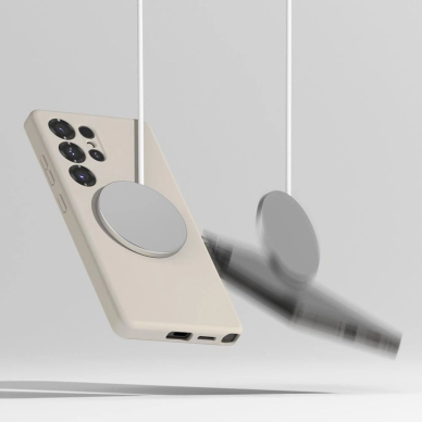 Ringke Silikoninis MagSafe Dėklas skirtas Samsung Galaxy S25 Ultra - Beige 5