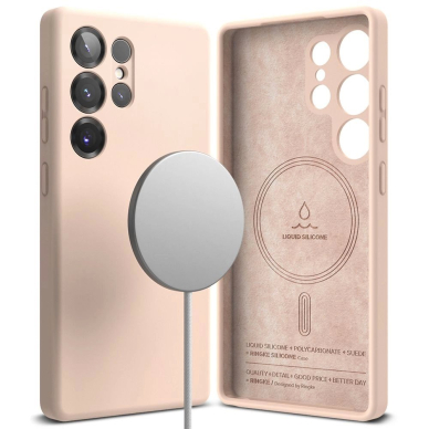 Ringke Silikoninis MagSafe Dėklas skirtas Samsung Galaxy S25 Ultra - Rožinis 1 Ringke Silikoninis MagSafe Dėklas skirtas Samsung Galaxy S25 Ultra - Rožinis 1