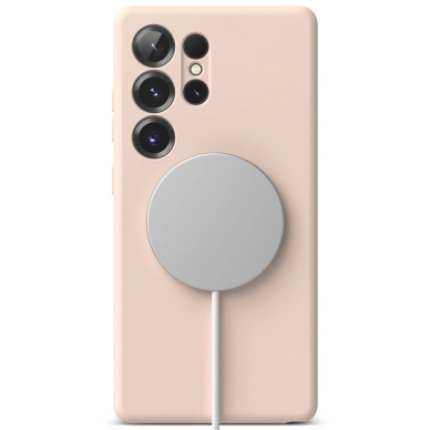 Ringke Silikoninis MagSafe Dėklas skirtas Samsung Galaxy S25 Ultra - Rožinis 3