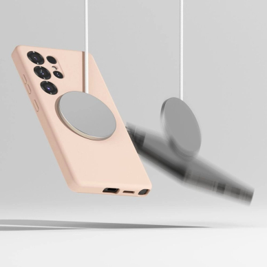 Ringke Silikoninis MagSafe Dėklas skirtas Samsung Galaxy S25 Ultra - Rožinis 5