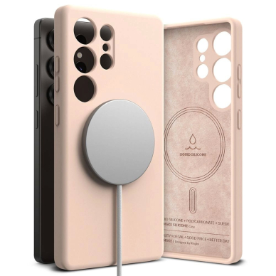 Ringke Silikoninis MagSafe Dėklas skirtas Samsung Galaxy S25 Ultra - Rožinis Ringke Silikoninis MagSafe Dėklas skirtas Samsung Galaxy S25 Ultra - Rožinis