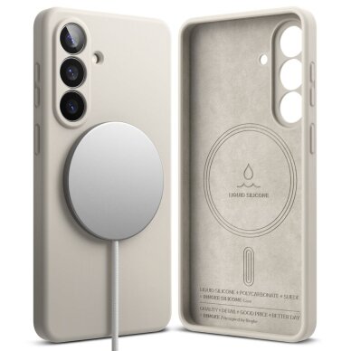 Samsung Galaxy S26 Ringke Silicone MagSafe dėklas – smėlio spalvos 1