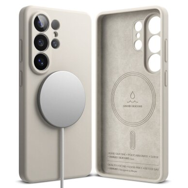 Samsung Galaxy S26 Ultra Ringke Silicone MagSafe dėklas – smėlio spalvos 1