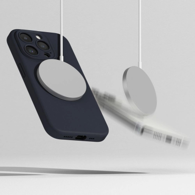 Ringke Silikoninis MagSafe iPhone 15 Pro Dėklas - Navy Mėlynas 5