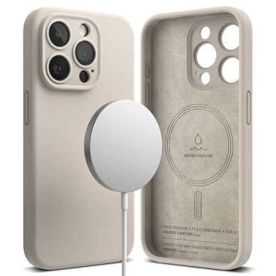 Ringke Silikoninis MagSafe iPhone 15 Pro Max Dėklas - Beige 1