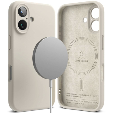 Ringke Silikoninis MagSafe iPhone 16 Dėklas - Beige 1
