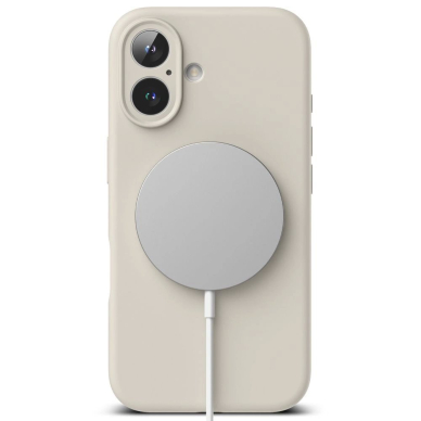 Ringke Silikoninis MagSafe iPhone 16 Dėklas - Beige 3