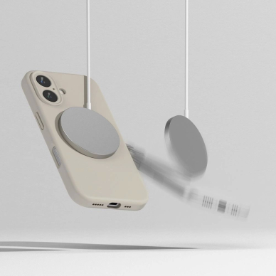 Ringke Silikoninis MagSafe iPhone 16 Dėklas - Beige 5
