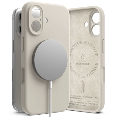 Ringke Silikoninis MagSafe iPhone 16 Dėklas - Beige