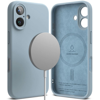 Ringke Silikoninis MagSafe iPhone 16 Dėklas - Mėlynas 1