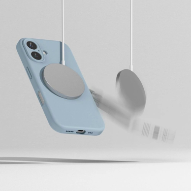 Ringke Silikoninis MagSafe iPhone 16 Dėklas - Mėlynas 5