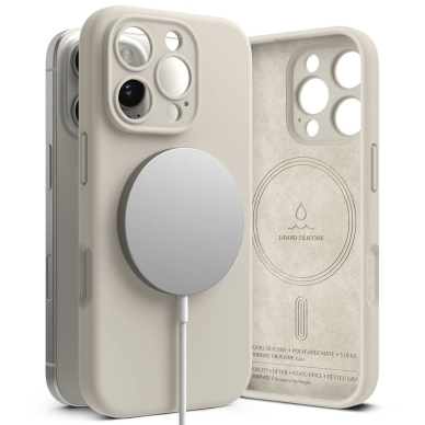 Ringke Silicone MagSafe dėklas iPhone 16 Pro - smėlio Ringke Silicone MagSafe dėklas iPhone 16 Pro - smėlio