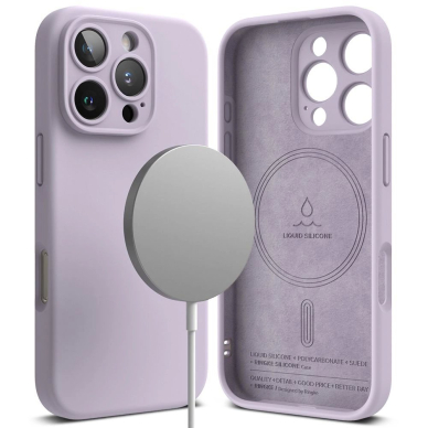 Ringke Silikoninis MagSafe iPhone 16 Pro Dėklas - Violetinis 1