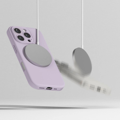 Ringke Silikoninis MagSafe iPhone 16 Pro Dėklas - Violetinis 5