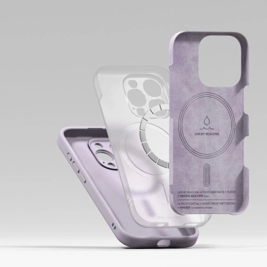 Ringke Silikoninis MagSafe iPhone 16 Pro Dėklas - Violetinis 6