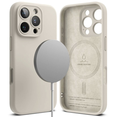 Ringke Silikoninis MagSafe iPhone 16 Pro Max Dėklas - Beige 1
