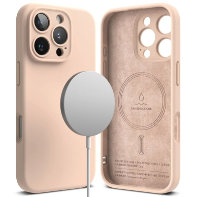 Ringke Silikoninis MagSafe iPhone 16 Pro Max Dėklas - Rožinis 1